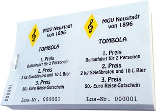 Lose für Tombola Männergesangsverein