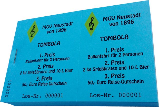 Bedruckte Doppellose für Tombola